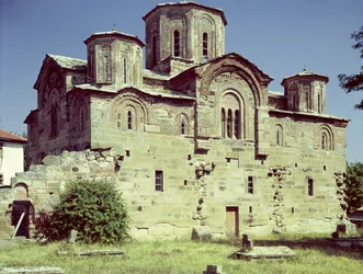 Südwestansicht der Kirche Sveti Djordje, erbaut 1313